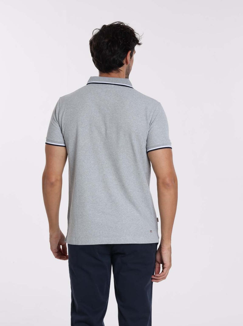 Gentleman Farmer - Polos manches courtes en coton OSLO Gris chiné - Kiabi
