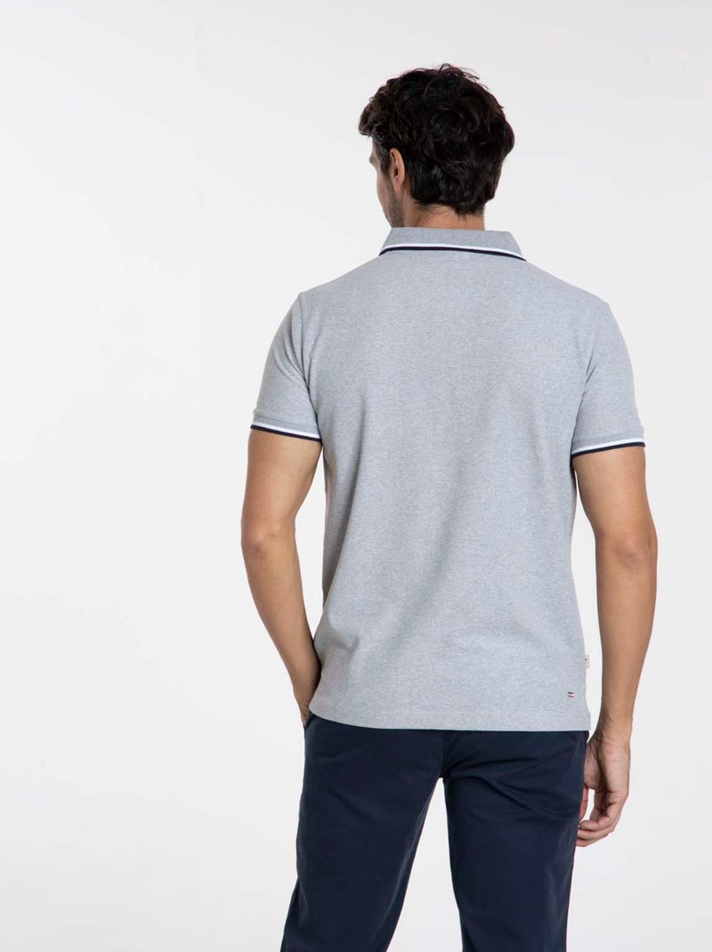 Gentleman Farmer - Polos manches courtes en coton OSLO Gris chiné - Kiabi