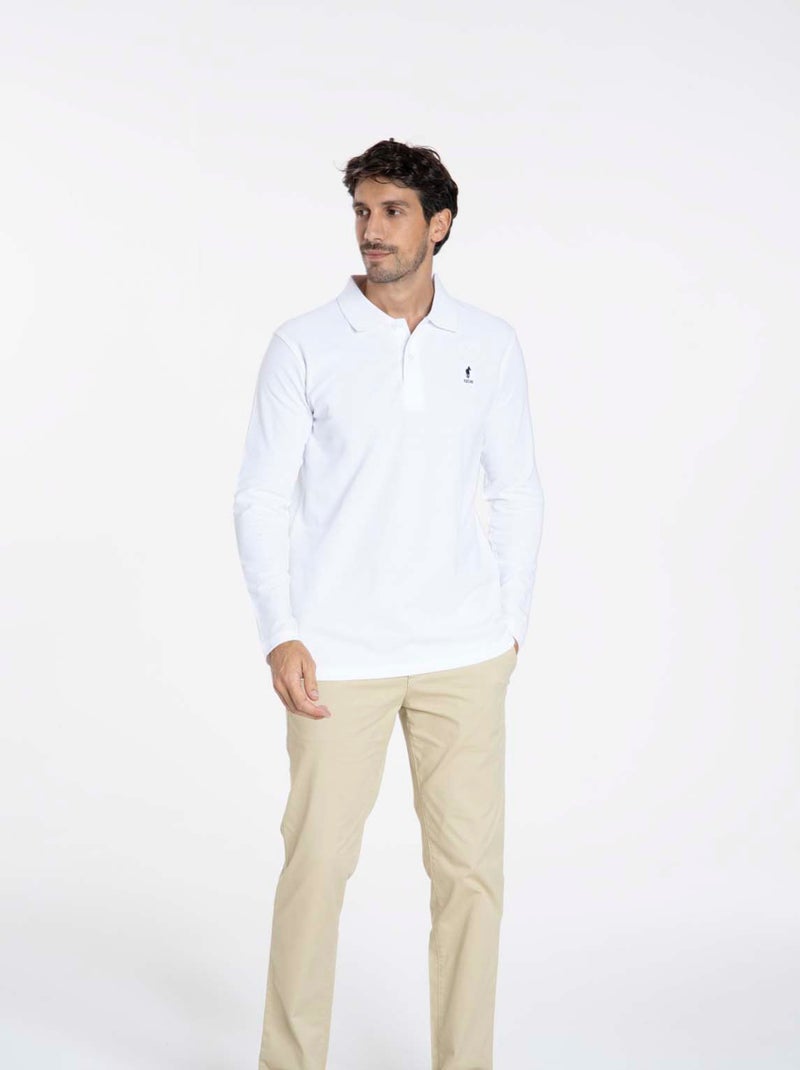 Gentleman Farmer - Polos manches longues en coton ORLEANS Blanc - Kiabi