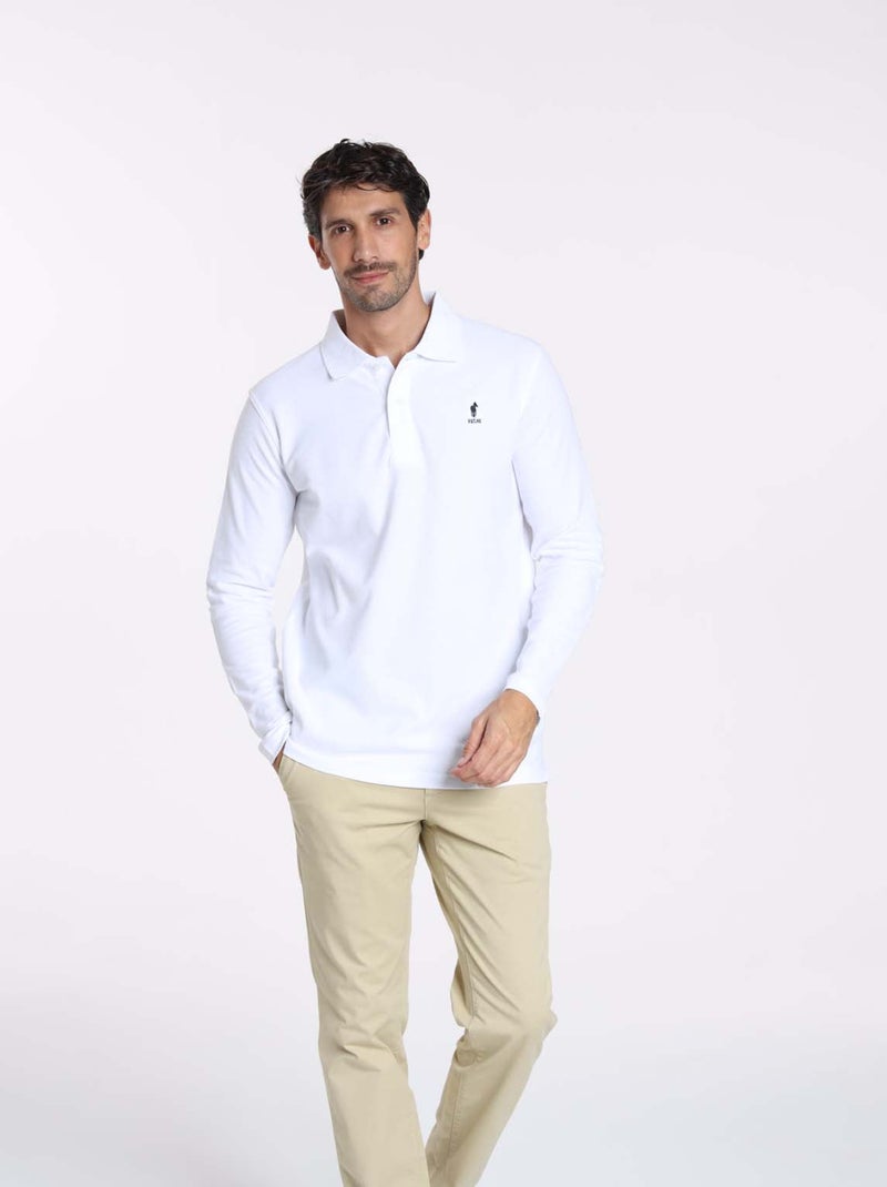 Gentleman Farmer - Polos manches longues en coton ORLEANS Blanc - Kiabi