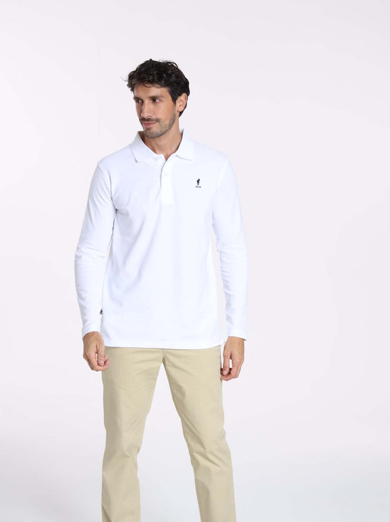Gentleman Farmer - Polos manches longues en coton ORLEANS Blanc - Kiabi