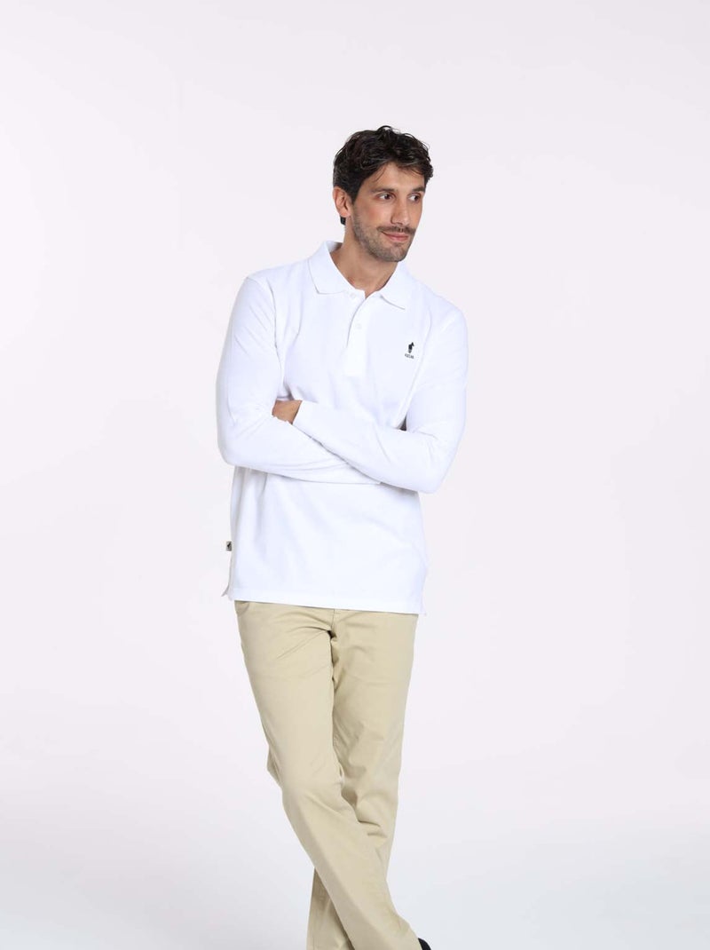 Gentleman Farmer - Polos manches longues en coton ORLEANS Blanc - Kiabi