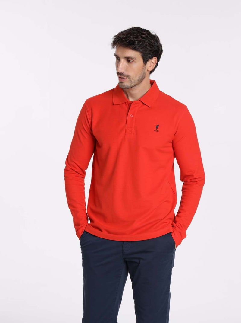 Gentleman Farmer - Polos manches longues en coton ORLEANS Rouge - Kiabi