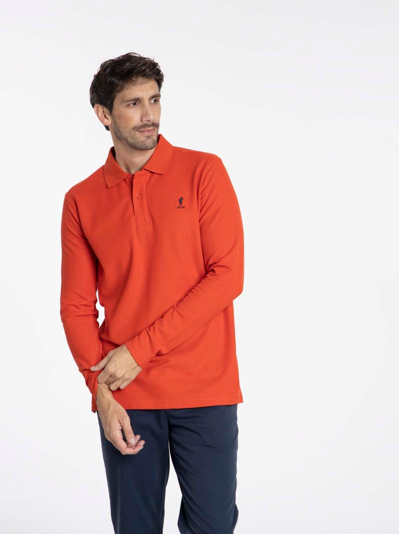 Gentleman Farmer - Polos manches longues en coton ORLEANS Rouge - Kiabi