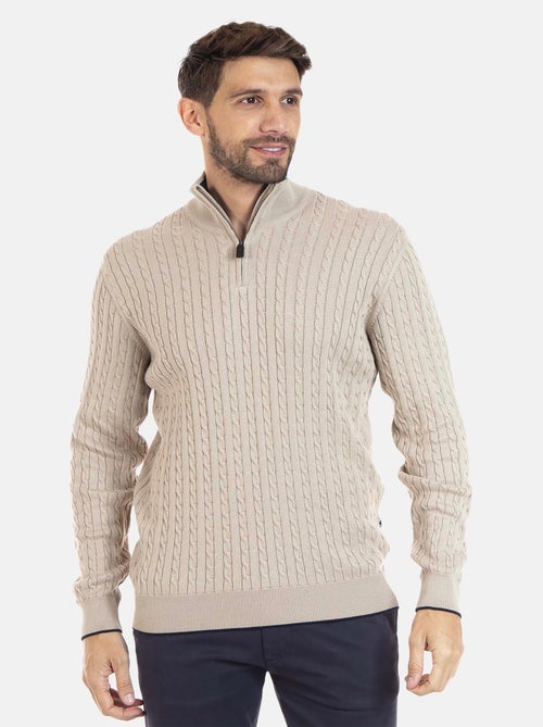 Gentleman Farmer - Pull col camioneur  en coton LANO - Kiabi