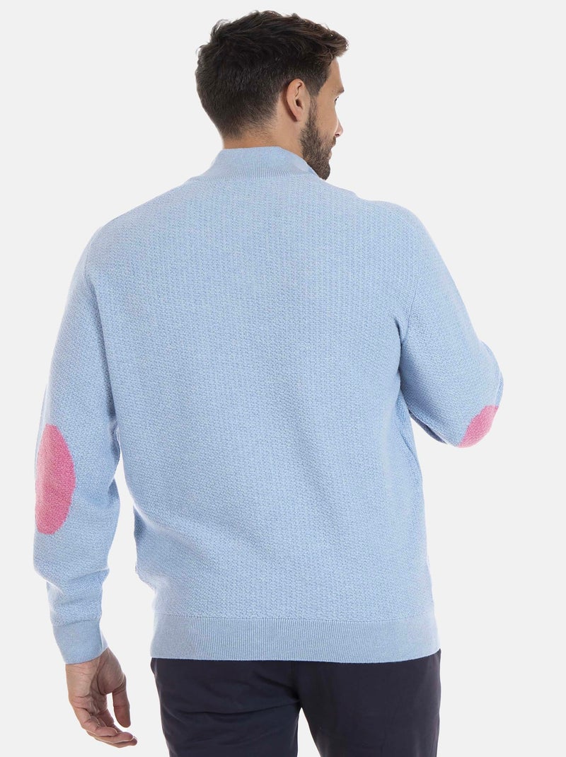 Gentleman Farmer - Pull col camioneur  en laine LYSE Bleu clair - Kiabi