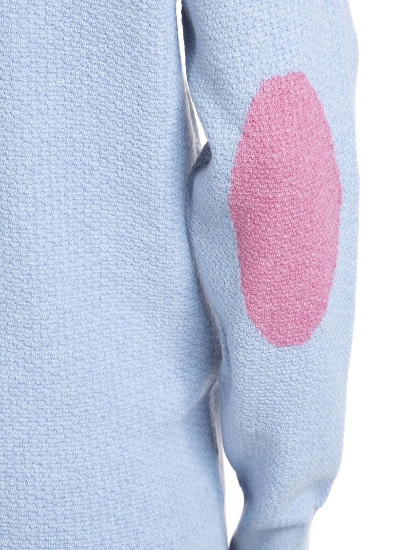 Gentleman Farmer - Pull col camioneur  en laine LYSE Bleu clair - Kiabi