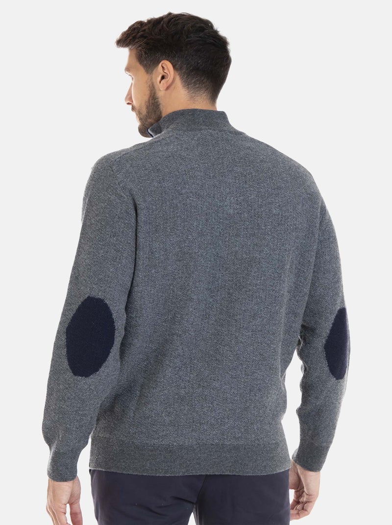 Gentleman Farmer - Pull col camioneur  en laine LYSE gris anthracite - Kiabi