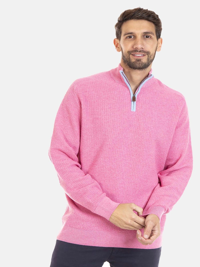 Gentleman Farmer - Pull col camioneur  en laine LYSE Rose - Kiabi