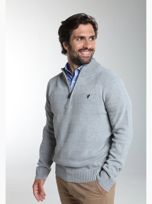 Gentleman farmer - pull col camionneur  en coton léopol - Kiabi