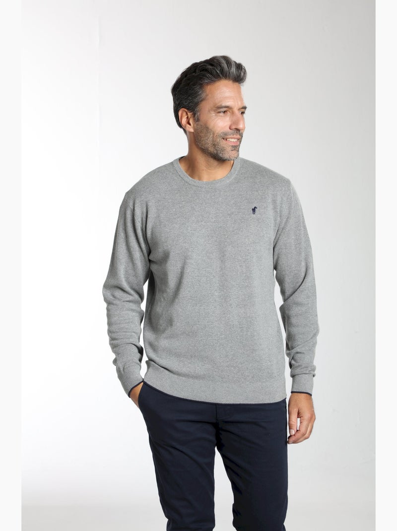 Gentleman Farmer - Pull col polo  en coton MILANO POLO Gris - Kiabi