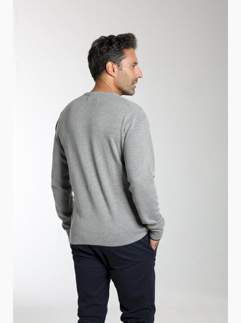 Gentleman Farmer - Pull col polo  en coton MILANO POLO Gris - Kiabi