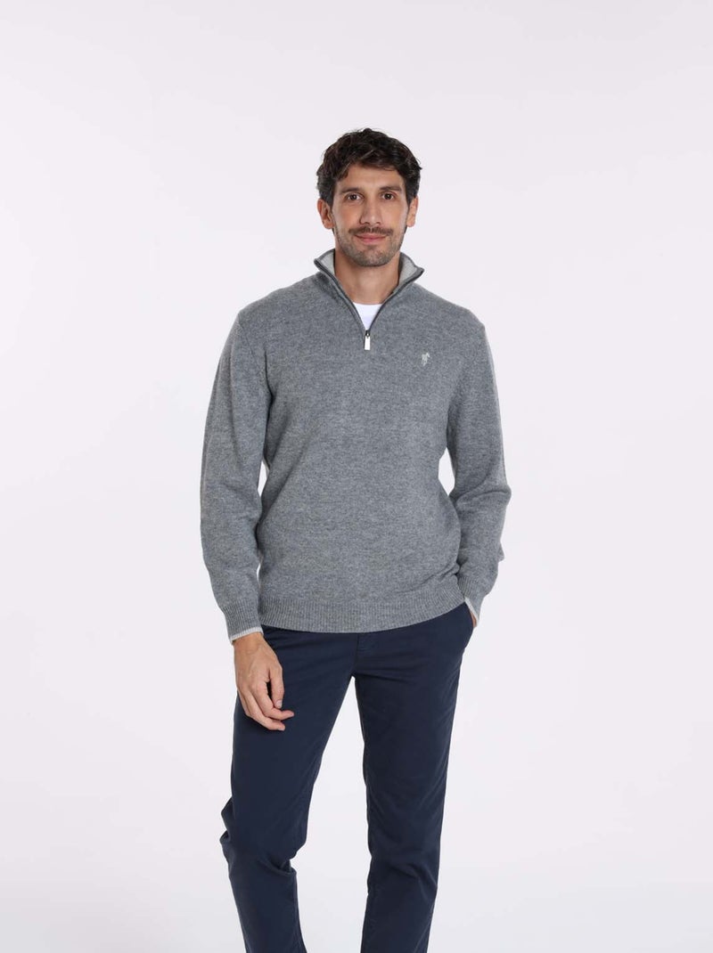 Gentleman Farmer - Pulls col camionneur  en laine PIO Gris chiné - Kiabi