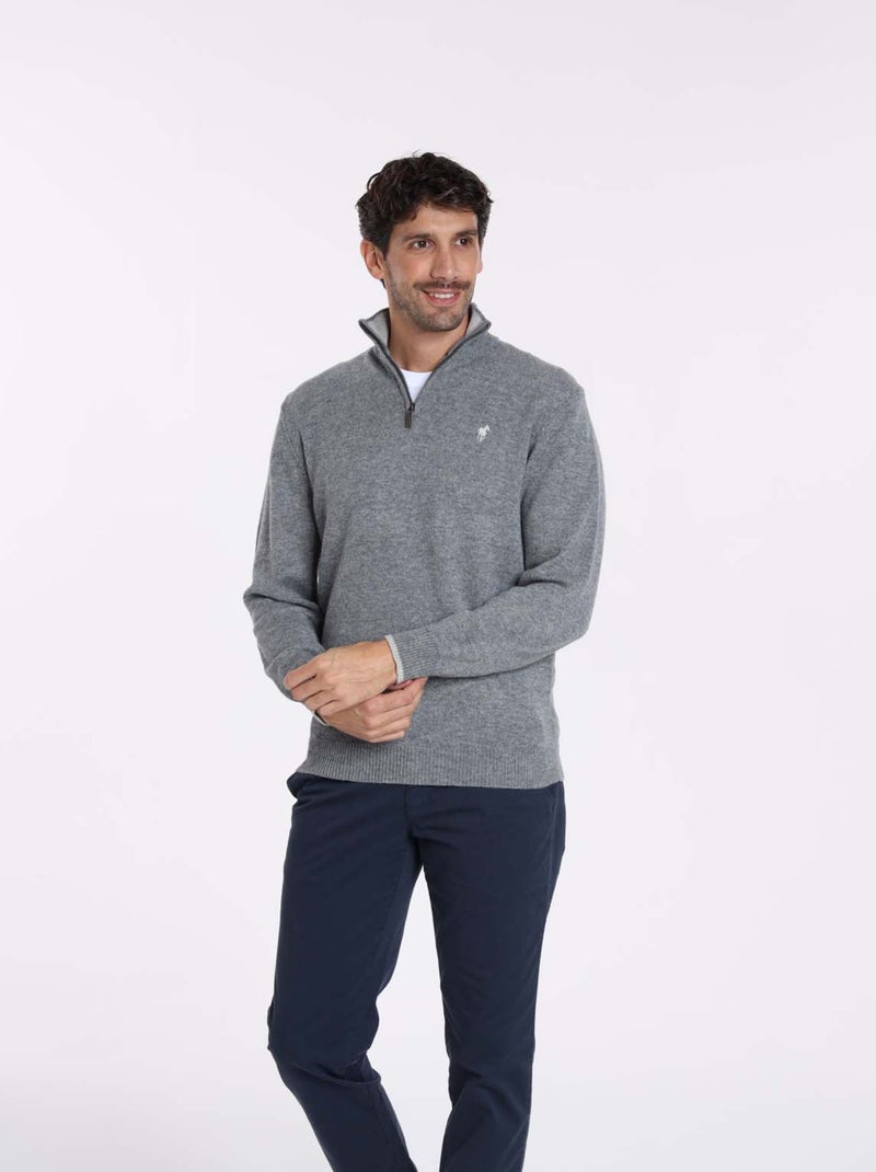 Gentleman Farmer - Pulls col camionneur  en laine PIO Gris chiné - Kiabi