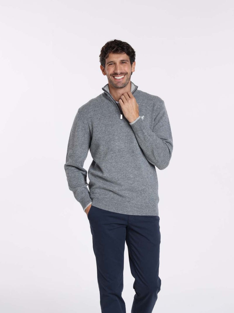 Gentleman Farmer - Pulls col camionneur  en laine PIO Gris chiné - Kiabi