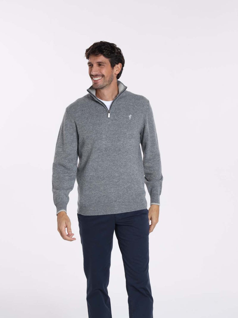 Gentleman Farmer - Pulls col camionneur  en laine PIO Gris chiné - Kiabi