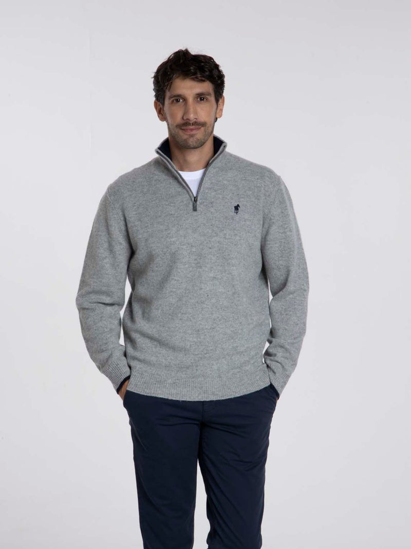 Gentleman Farmer - Pulls col camionneur  en laine PIO Gris - Kiabi