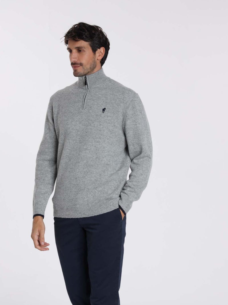 Gentleman Farmer - Pulls col camionneur  en laine PIO Gris - Kiabi