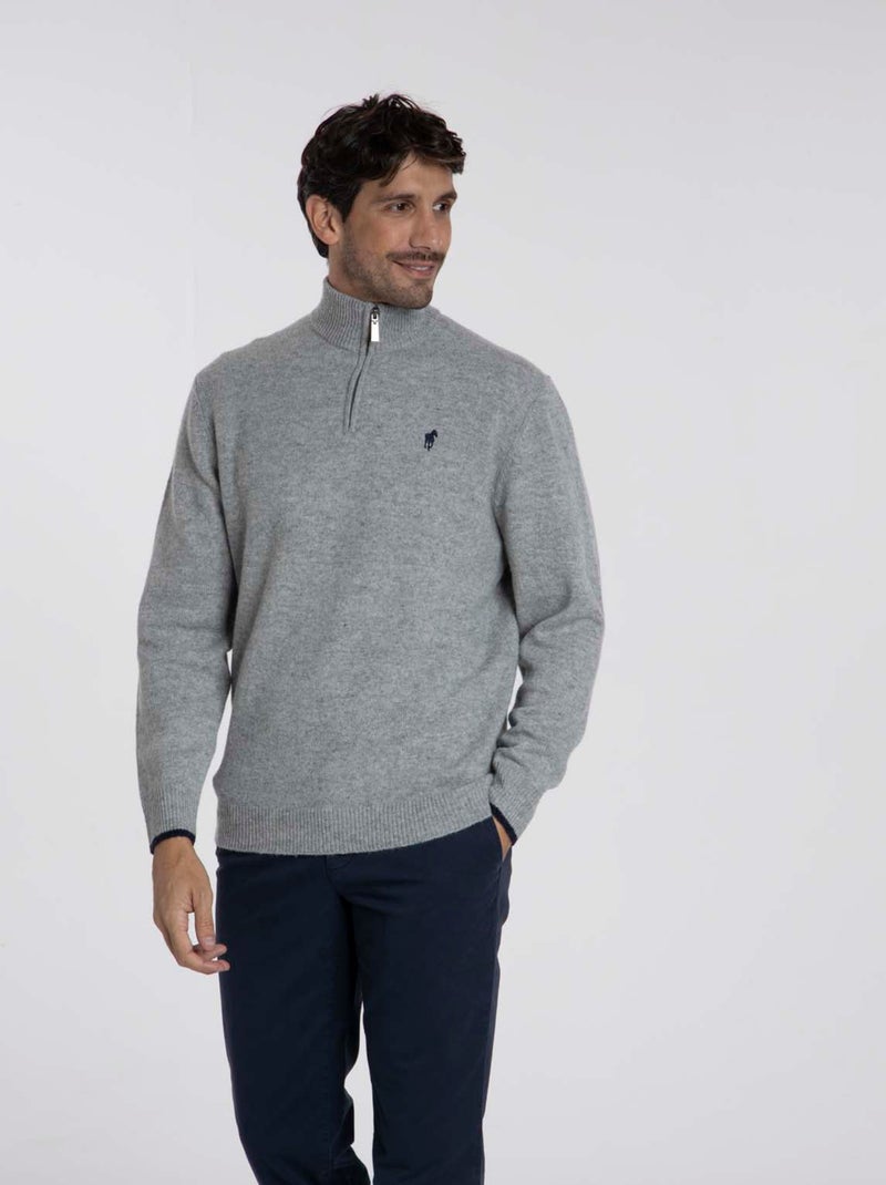 Gentleman Farmer - Pulls col camionneur  en laine PIO Gris - Kiabi