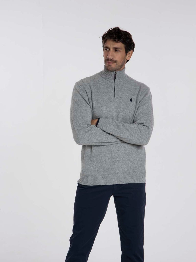 Gentleman Farmer - Pulls col camionneur  en laine PIO Gris - Kiabi
