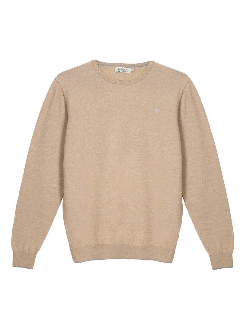 Gentleman Farmer - Pulls col rond  en laine PAIGE Beige - Kiabi