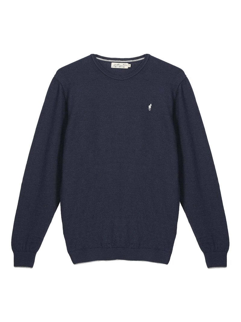 Gentleman Farmer - Pulls col rond  en laine PAIGE Bleu marine - Kiabi