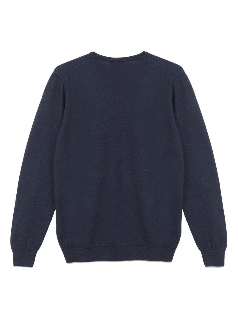 Gentleman Farmer - Pulls col rond  en laine PAIGE Bleu marine - Kiabi