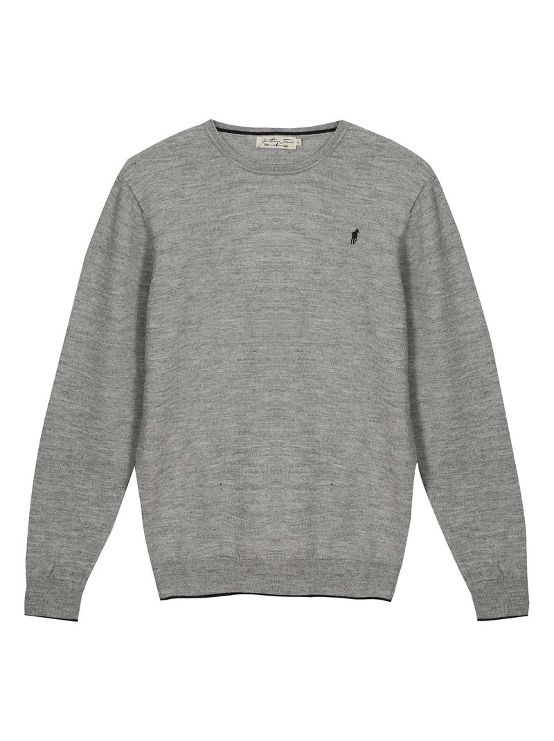 Gentleman Farmer - Pulls col rond  en laine PAIGE Gris - Kiabi
