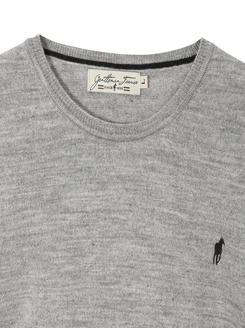 Gentleman Farmer - Pulls col rond  en laine PAIGE Gris - Kiabi