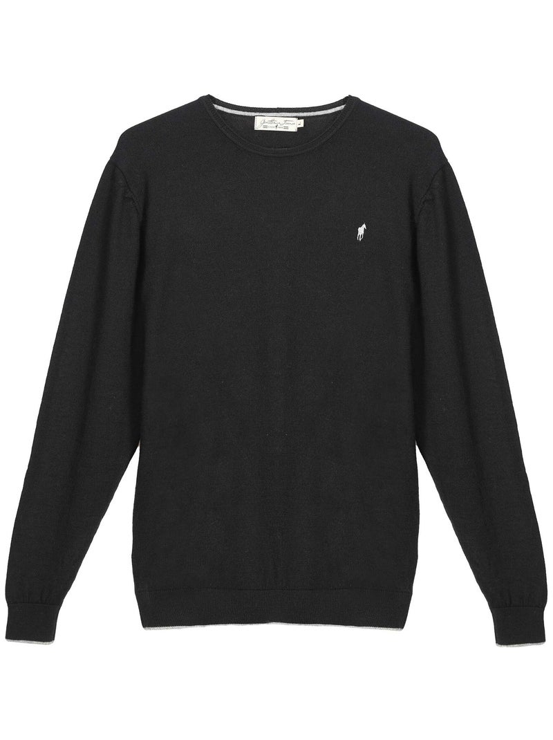 Gentleman Farmer - Pulls col rond  en laine PAIGE Noir - Kiabi