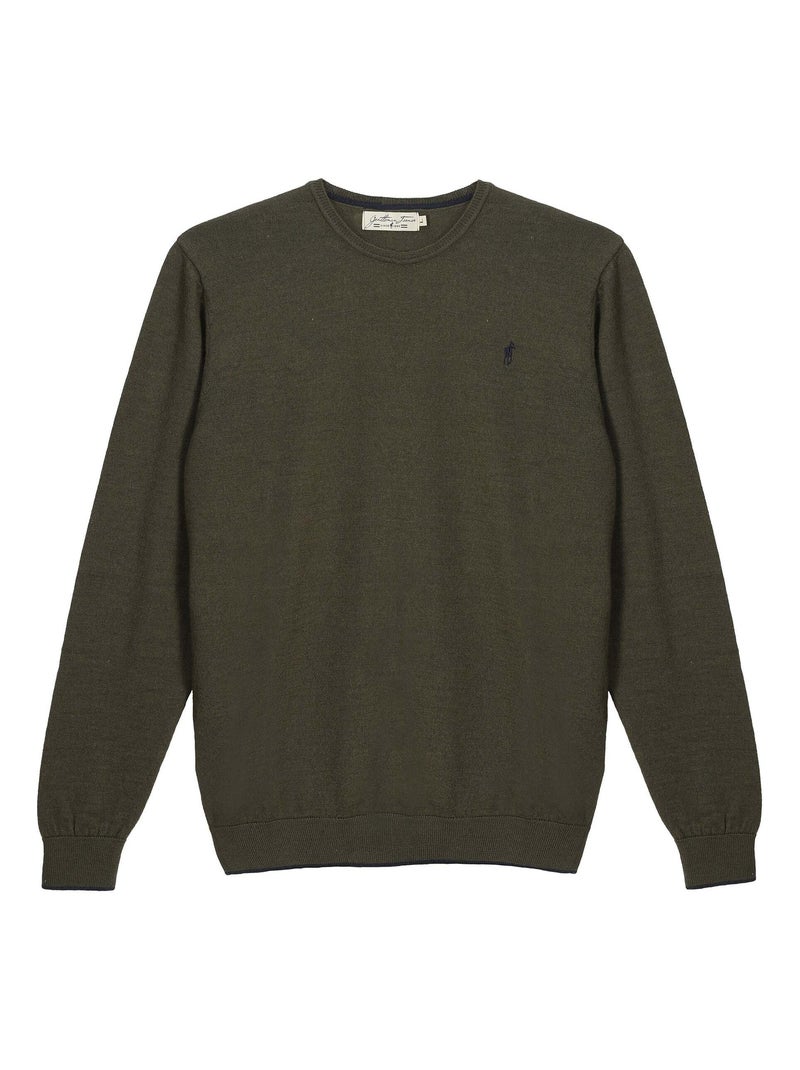 Gentleman Farmer - Pulls col rond  en laine PAIGE Vert - Kiabi