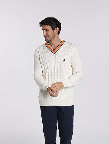 Gentleman Farmer - Pulls col v en coton PAULIN