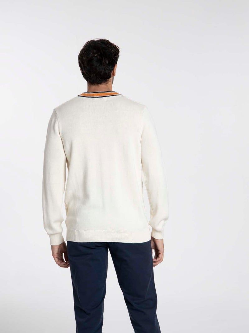 Gentleman Farmer - Pulls col v  en coton PAULIN Beige - Kiabi