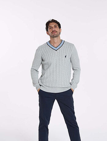 Gentleman Farmer - Pulls col v en coton PAULIN