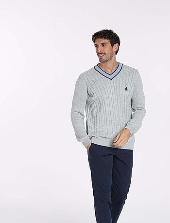 Gentleman Farmer - Pulls col v en coton PAULIN