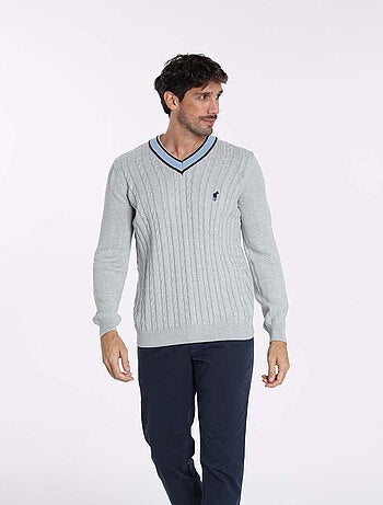 Gentleman Farmer - Pulls col v en coton PAULIN