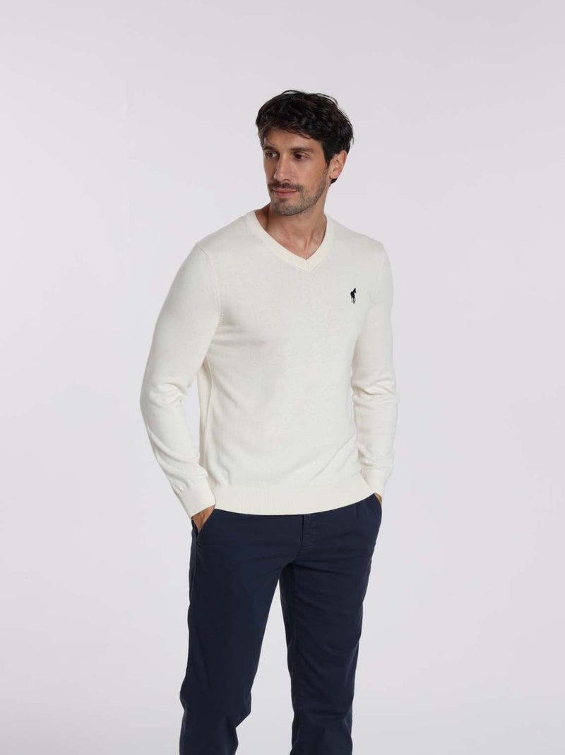 Gentleman Farmer - Pulls col v  en coton PITT Beige - Kiabi