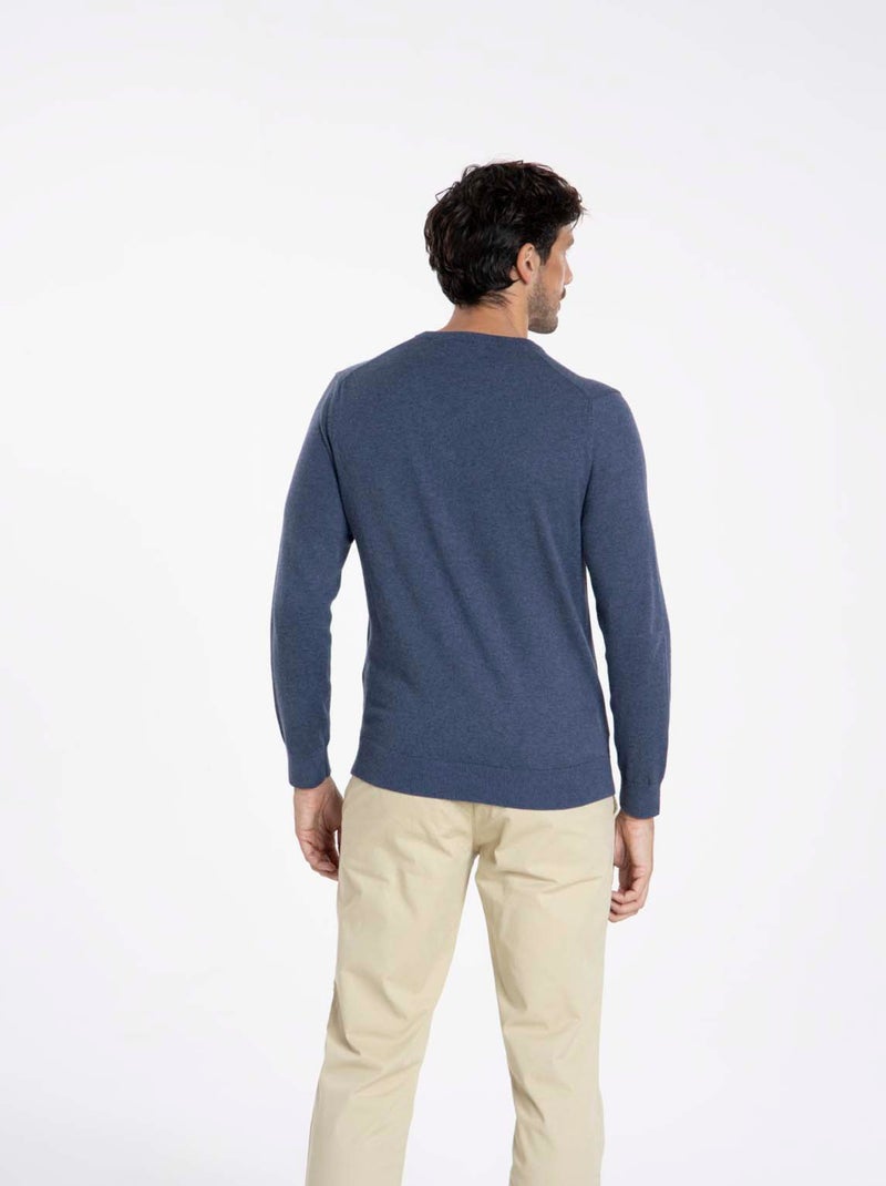 Gentleman Farmer - Pulls col v  en coton PITT Bleu clair - Kiabi
