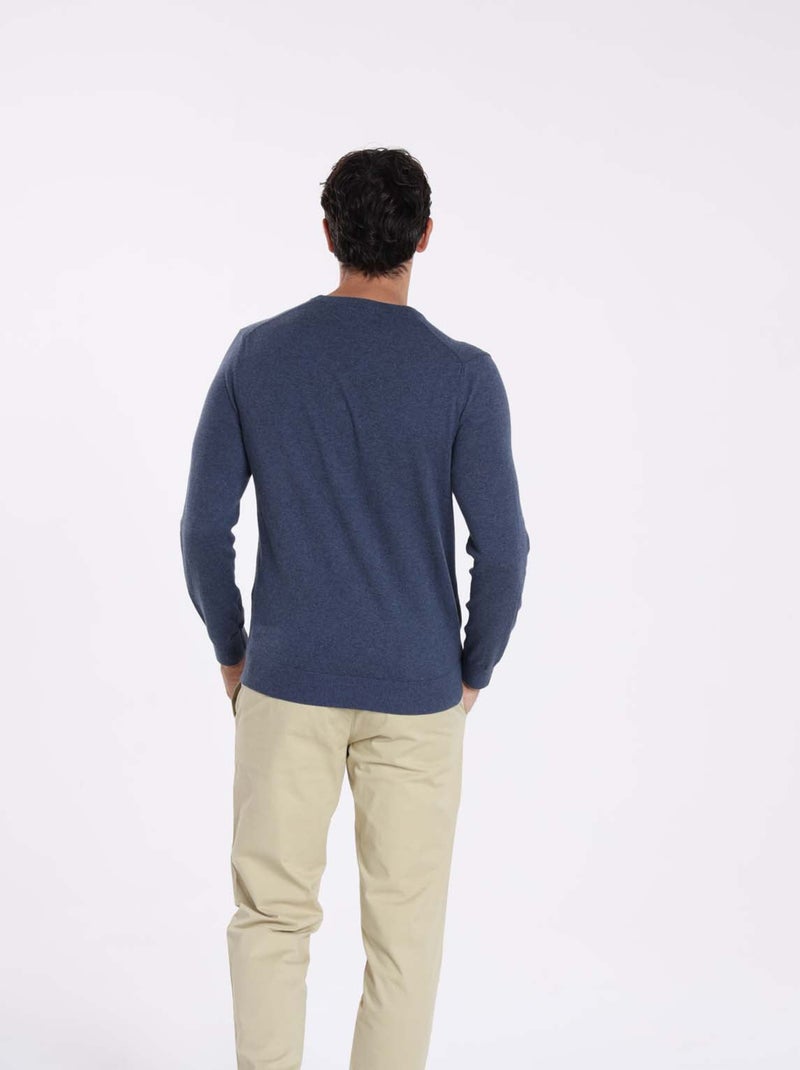 Gentleman Farmer - Pulls col v  en coton PITT Bleu clair - Kiabi