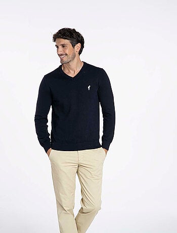 Gentleman Farmer - Pulls col v en coton PITT