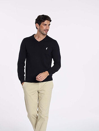 Gentleman Farmer - Pulls col v en coton PITT