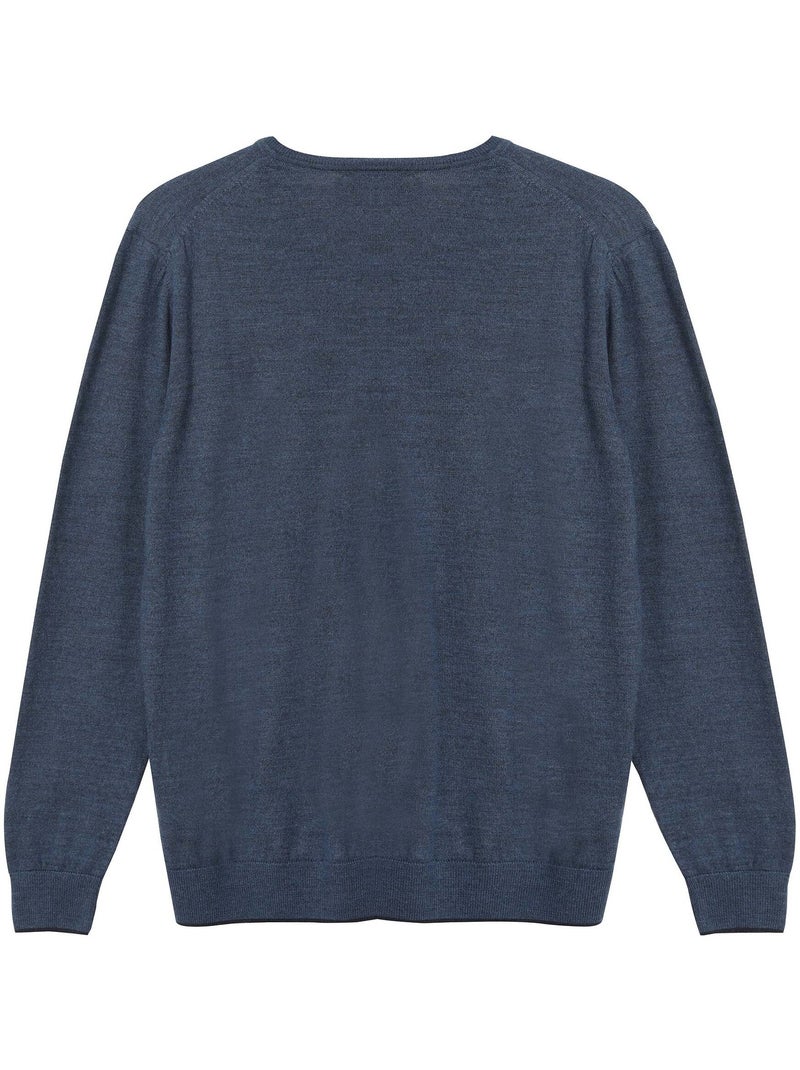 Gentleman Farmer - Pulls col v  en laine PEARL Bleu - Kiabi