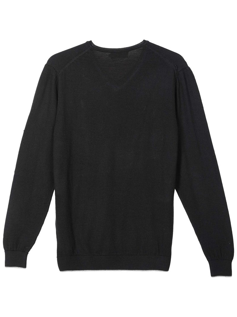 Gentleman Farmer - Pulls col v  en laine PEARL Noir - Kiabi