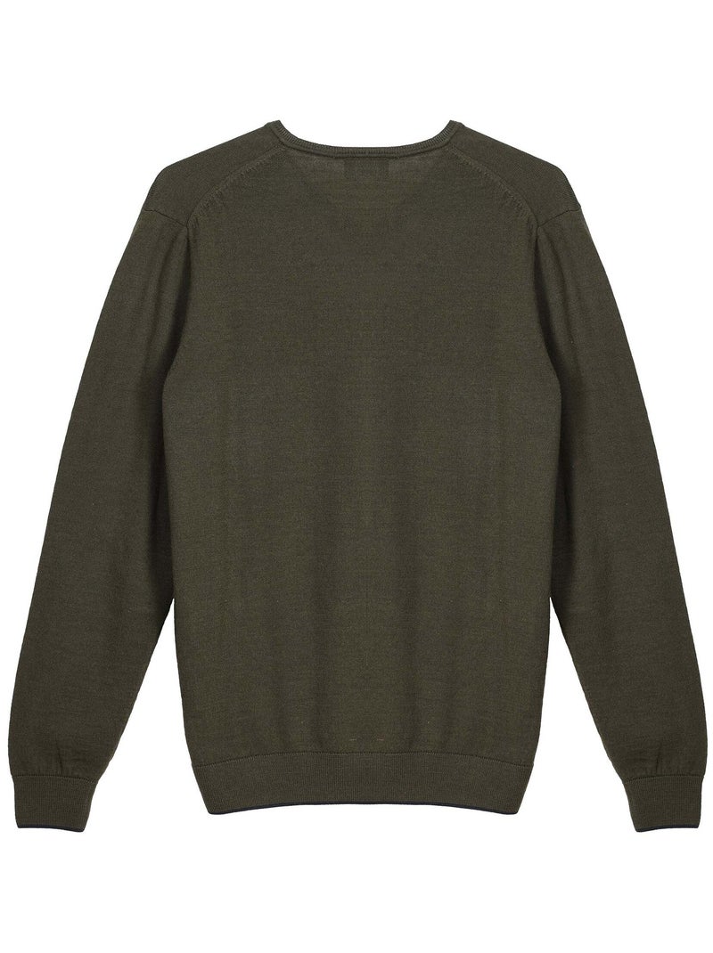 Gentleman Farmer - Pulls col v  en laine PEARL Vert - Kiabi