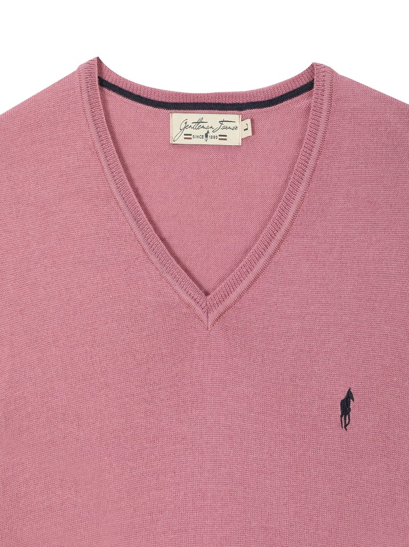 Gentleman Farmer - Pulls col v  en laine PEARL Violet - Kiabi