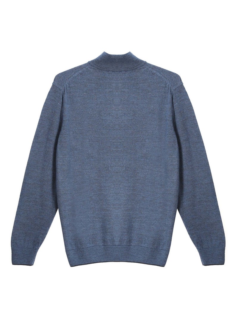 Gentleman Farmer - Pulls col zip  en laine PIERCE Bleu marine - Kiabi