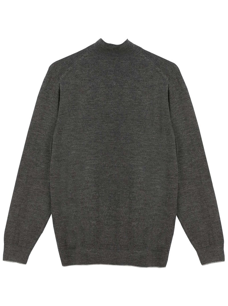 Gentleman Farmer - Pulls col zip  en laine PIERCE gris anthracite - Kiabi
