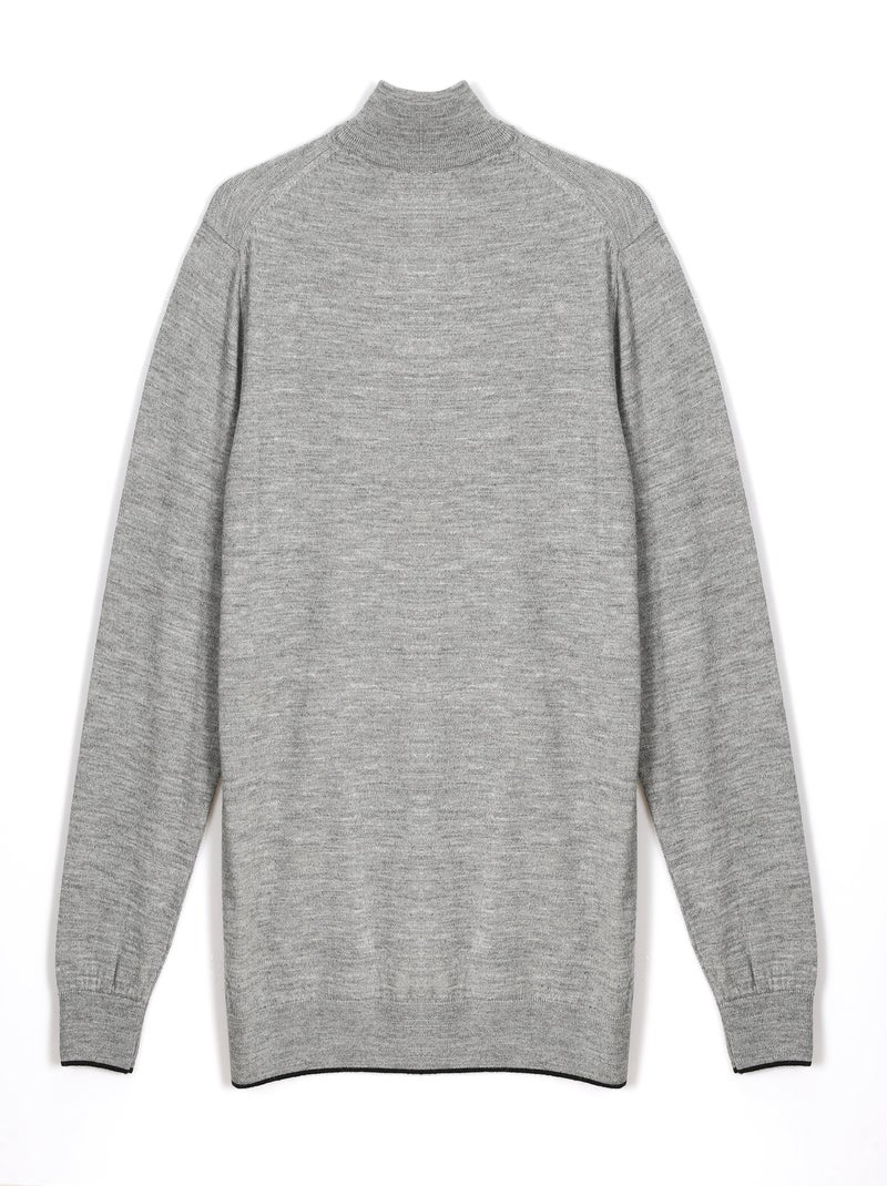 Gentleman Farmer - Pulls col zip  en laine PIERCE Gris - Kiabi