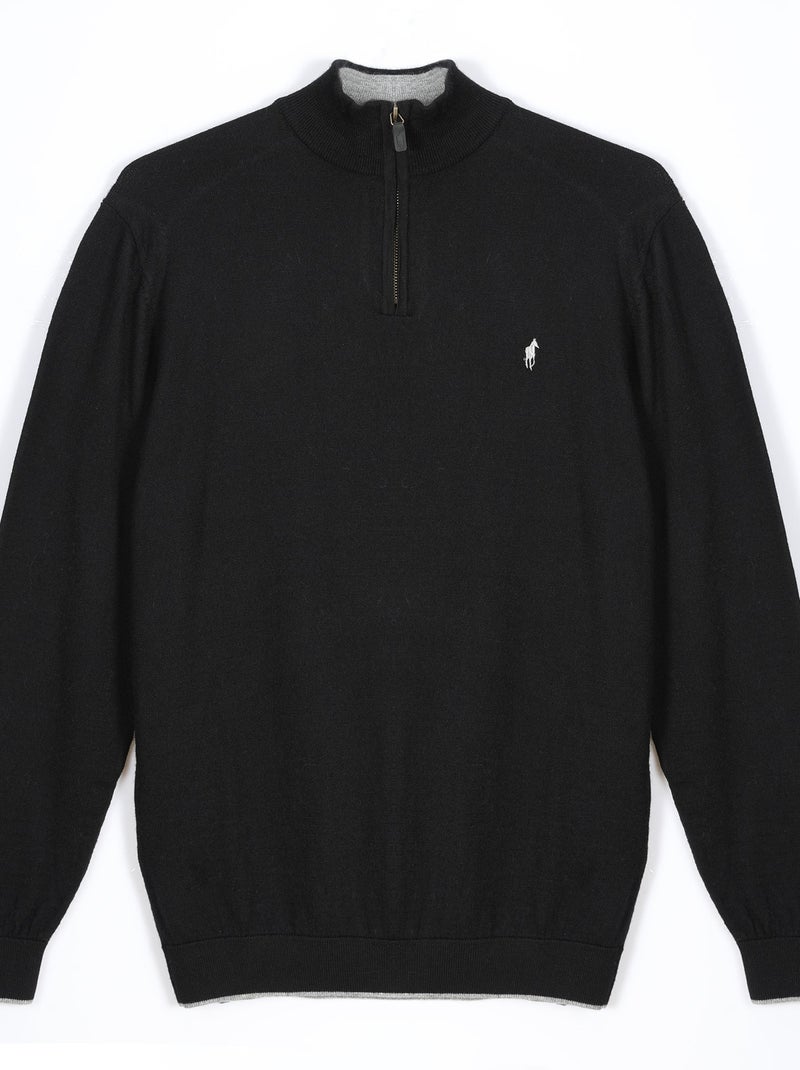 Gentleman Farmer - Pulls col zip  en laine PIERCE Noir - Kiabi