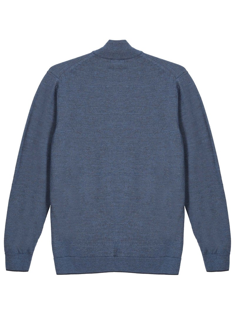 Gentleman Farmer - Pulls col zip  en laine PIPER Bleu - Kiabi